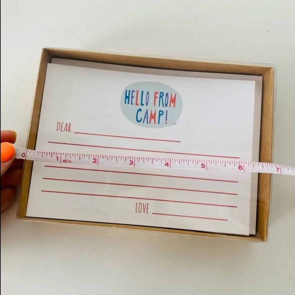 NEW ANTHROPOLOGIE White Red Blue Illustrated Camp Retro Card Notecards s/6